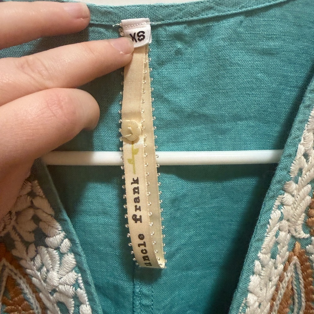 Uncle Frank Turquoise Embroidered Dress‎ - Picture 2 of 3